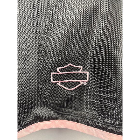 Women’s Harley Davidson Size 1 Black Biker Jacket with Pink Lining - Picture 2 of 7